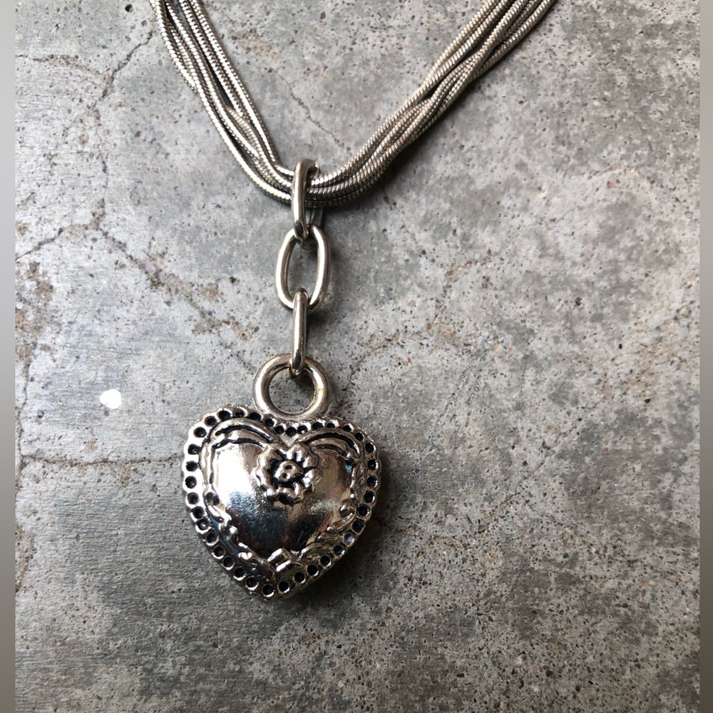 Custom Designed Creations Silver Heart Pendant Necklace